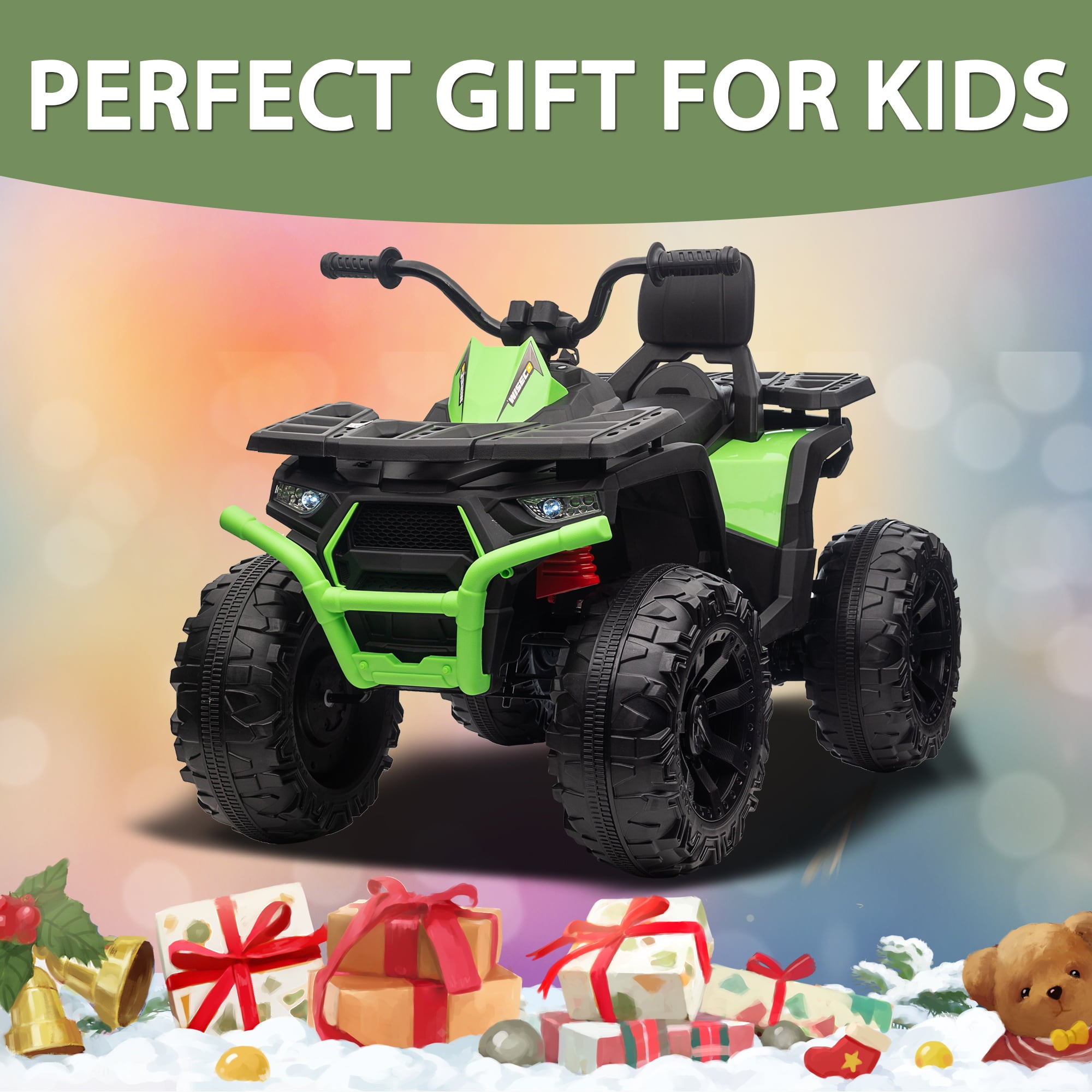 JC333 24V Kids Ride on ATV  Electric 4-Wheeler Quad with Music