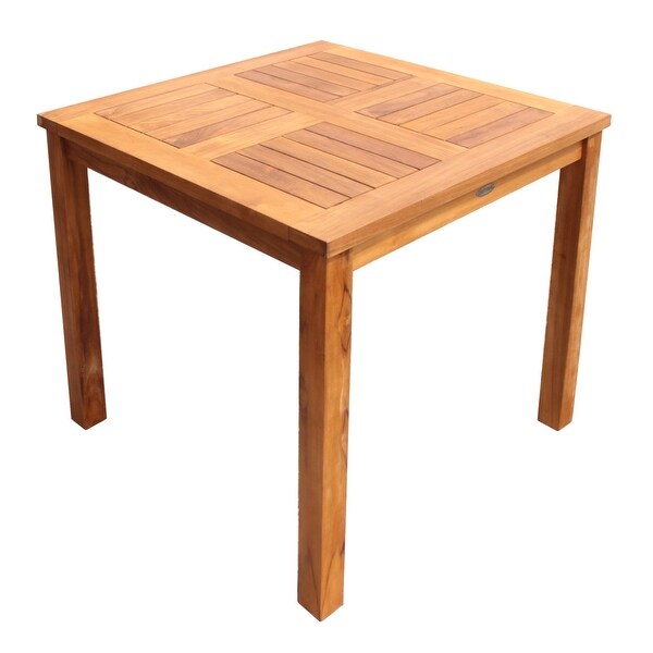 Chic Teak Florence Outdoor Teak Wood Patio Bistro Table，35 Inch (table only)