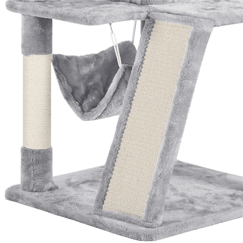 Yaheetech 40-in Multi-Level Cat Tree Tower with Condo， Light Gray