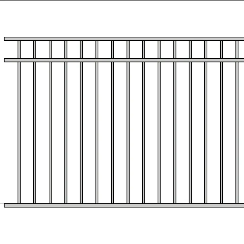 Classic Australia aluminium 3 rails flat top flat bottom welded pool fence panels 1200mm x 2300mm