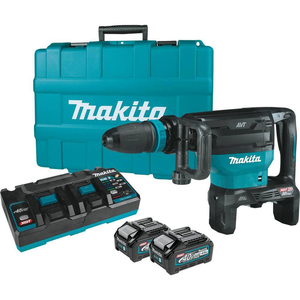 Makita 40V max X2 XGT 80V max Brushless Cordless 28 lb. AVT Demolition Hammer Kit AWS 4.0Ah GMH02PM