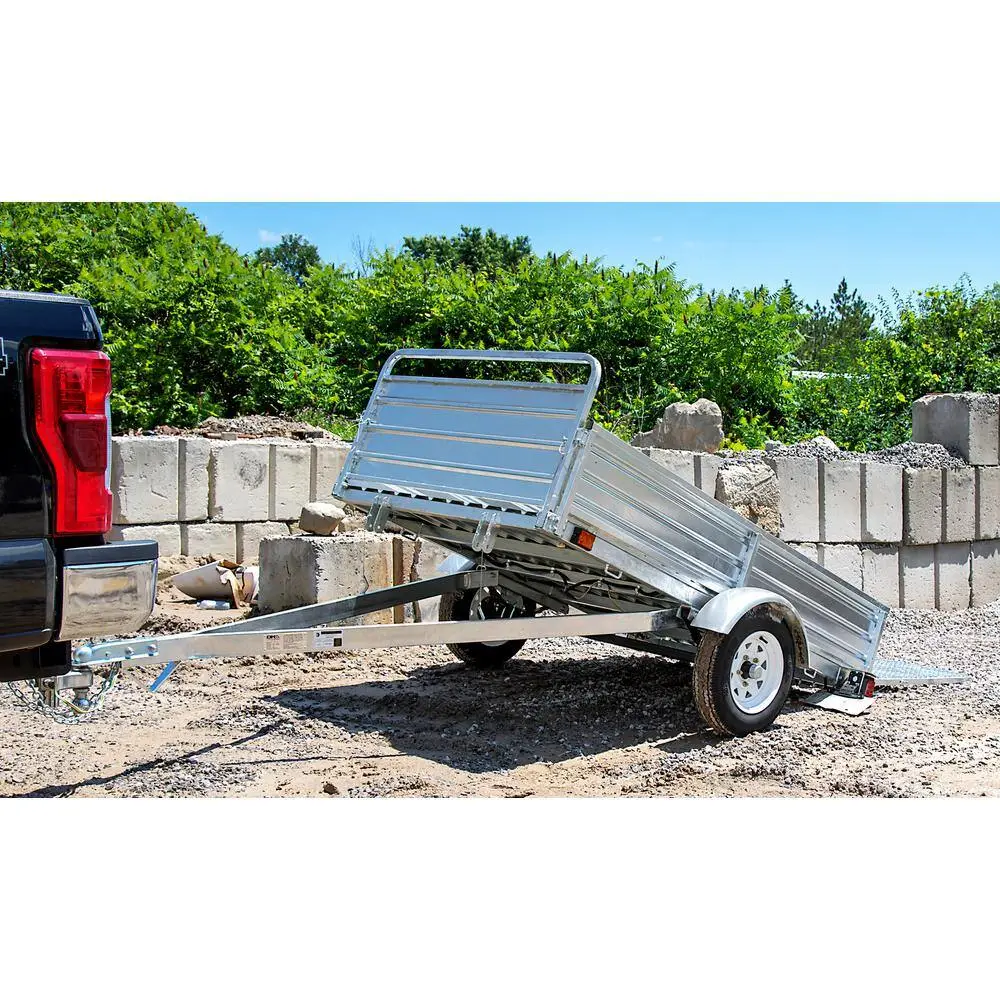 DK2 4.5 ft. x 7.5 ft. Single Axle Galvanized Utility Trailer Kit with Drive-Up Gate MMT5X7G-DUG