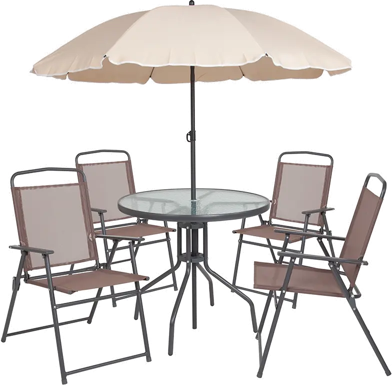 6 Piece Patio Garden Set - Brown