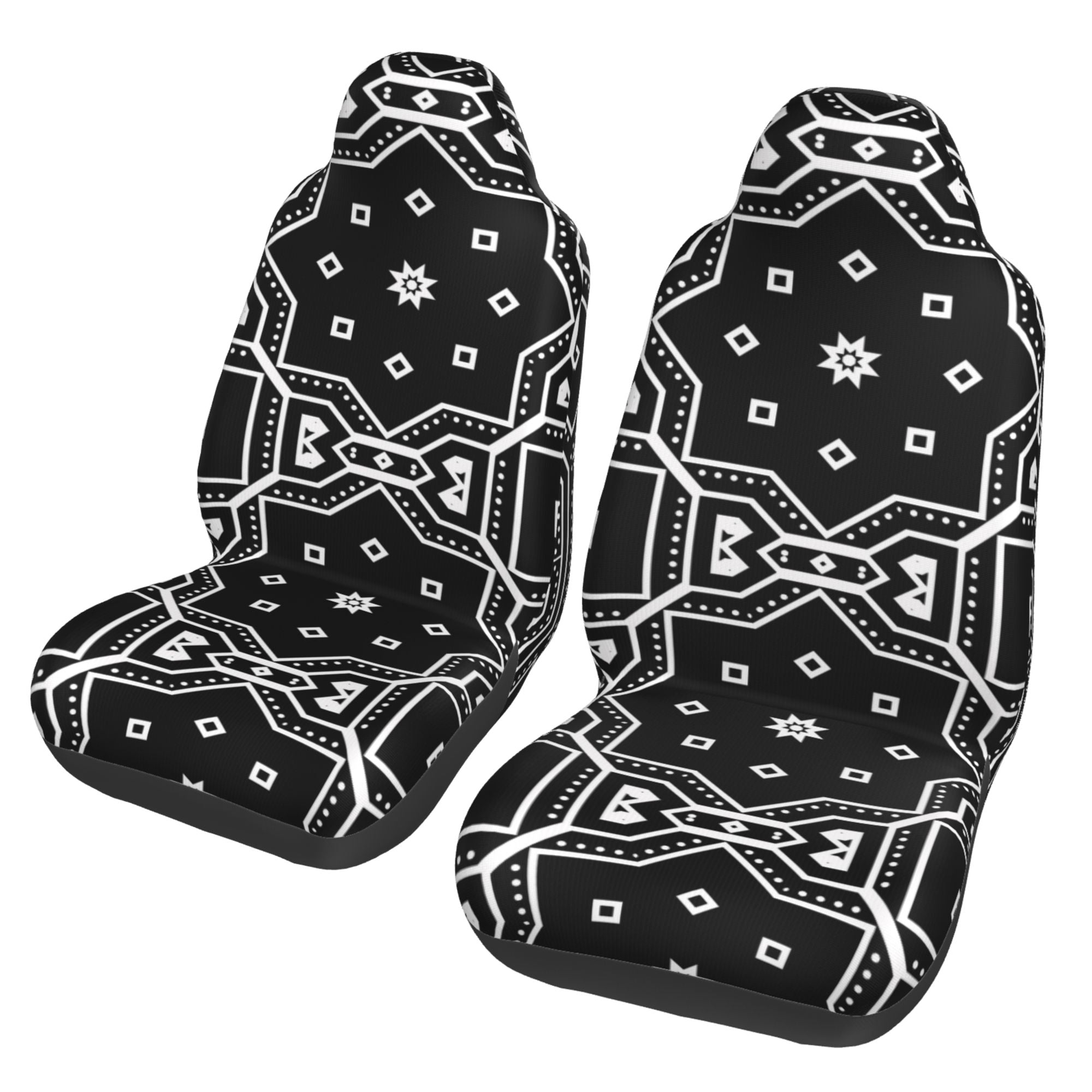 ZICANCN Car Seat Cover Black Geometry Car Front Seat Covers Protectors ， Automotive Seat Covers for Cars Trucks Suv