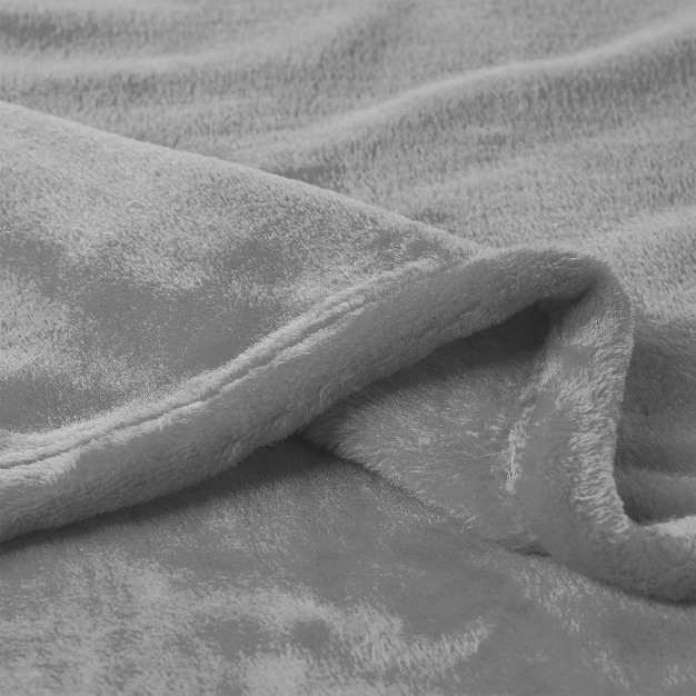 Velvet Throw Oversized Microfiber Velvet Solid Polyester Throw Blanket Breathable By Hastings Home stone Grey