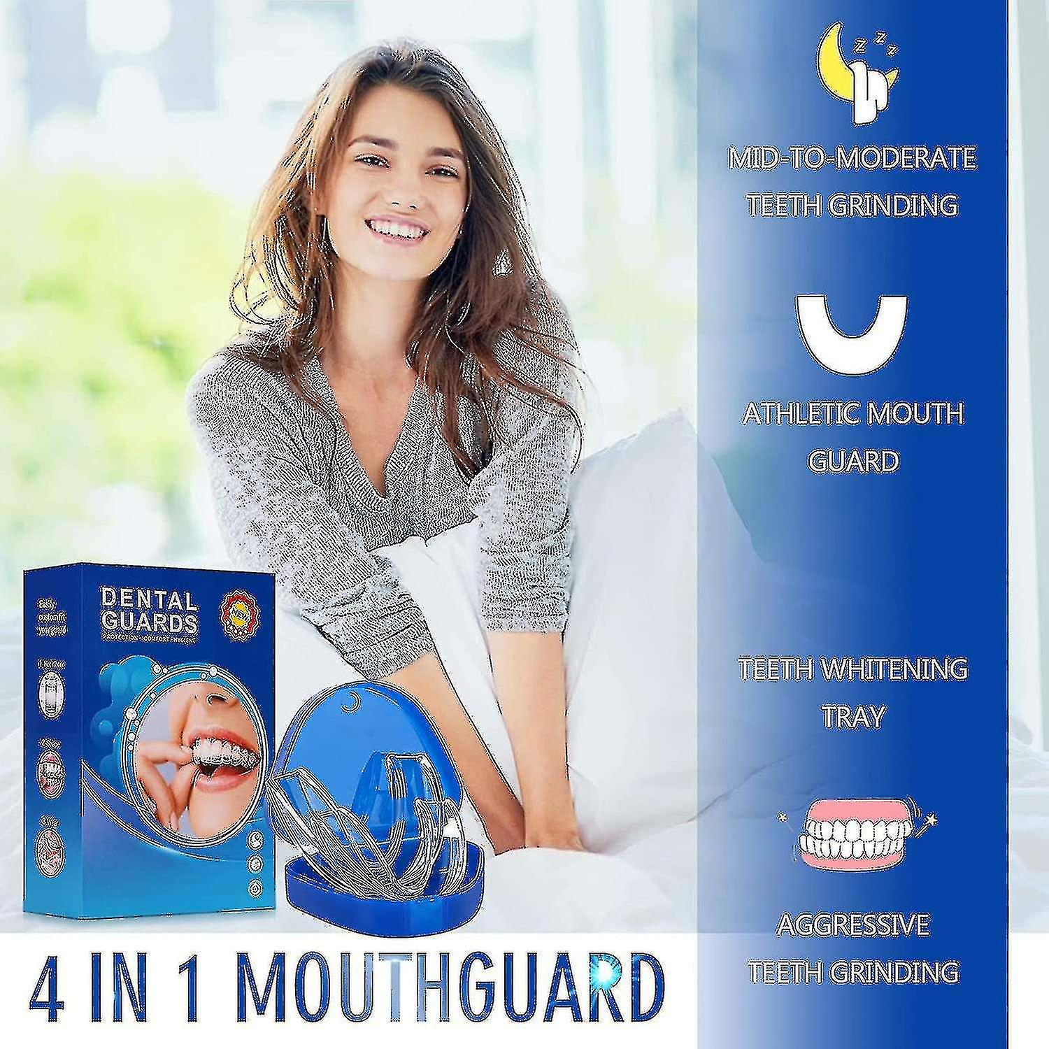 8pcs Mouth Guard For Grinding Teeth， Mouth Guard For Clenching Teeth At Night， Comes In 2 Sizes