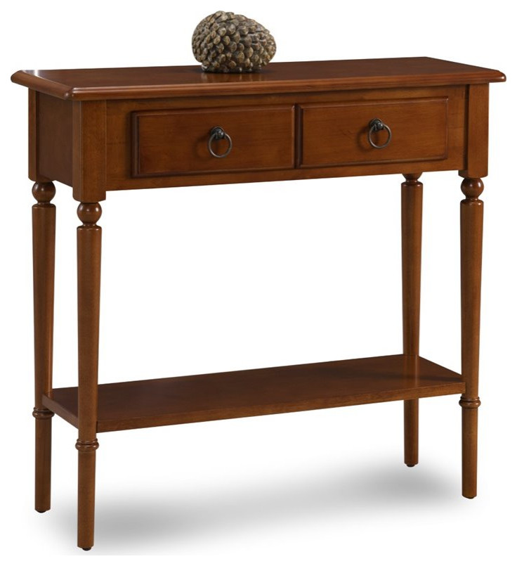 Leick Coastal Notions 1 Drawer Console Table with Shelf in Pecan   Traditional   Console Tables   by Homesquare  Houzz