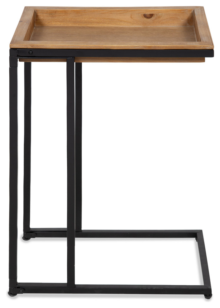 Lockridge Wood and Metal C Table  Natural 18.5x12x26.75   Industrial   Side Tables And End Tables   by Uniek Inc.  Houzz