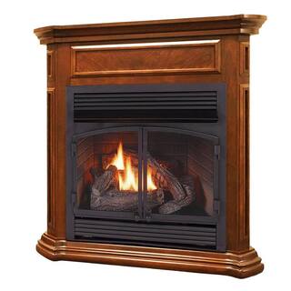 Duluth Forge 40 in. Full Size Ventless Dual Fuel Fireplace in Apple Spice with Thermostat Control DFS-400T-4AS