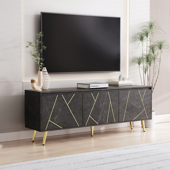 Modern TV Stand for 65 TV  Media Console Table  E...