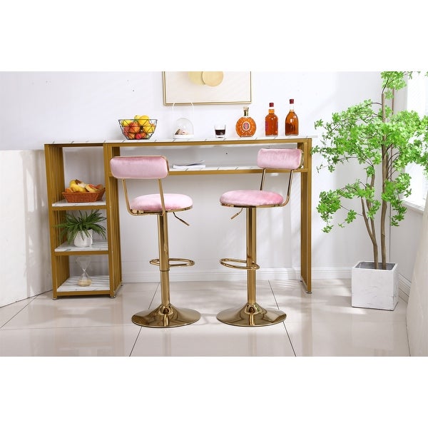 Bar Stools with Back and Footrest Counter Height Dining Chairs (Set of 2) - W16.14