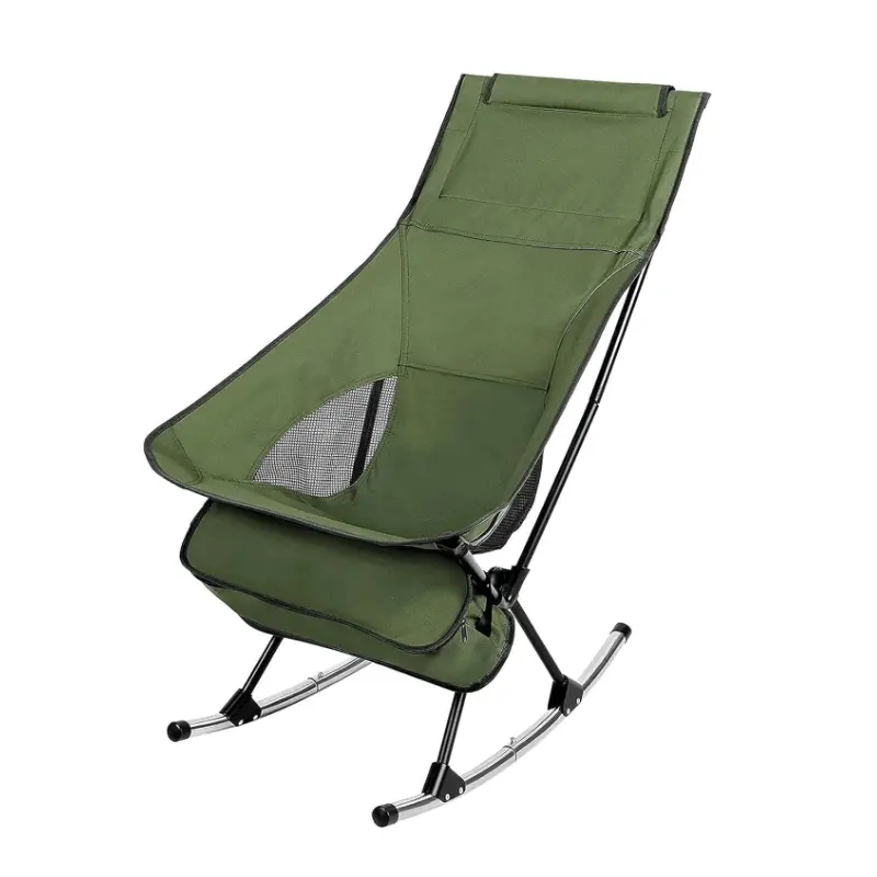 Firmlly Portable Folding Rocking Moon Dual Use Camping Chair Rocker with Detachable Rocking Rods