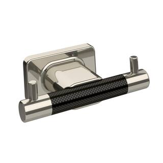 Amerock Esquire Double Robe Hook in Polished NickelGunmetal BA26613PNGM