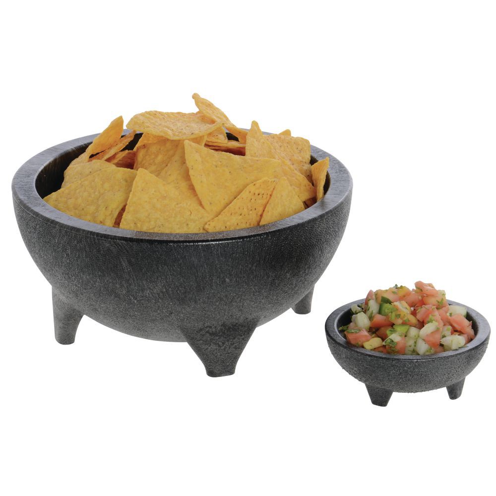 HUBERT® Black Molcajete Dish 56 oz Polypropylene 8.75