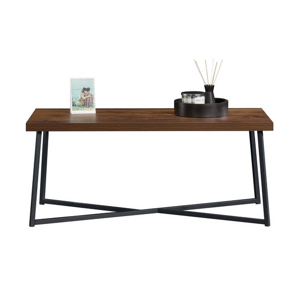 Canton Lane Metal Coffee Table， Grand Walnut/Black