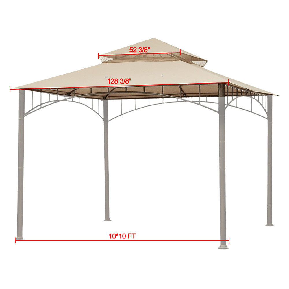 Yescom 10' x 10' Gazebo Canopy Replacement Top 2-Tier CPAI-84