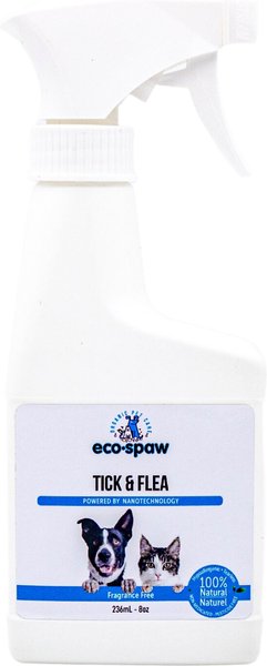 EcoSpaw Unscented Flea and Tick Dog and Cat Spray， 8-oz bottle