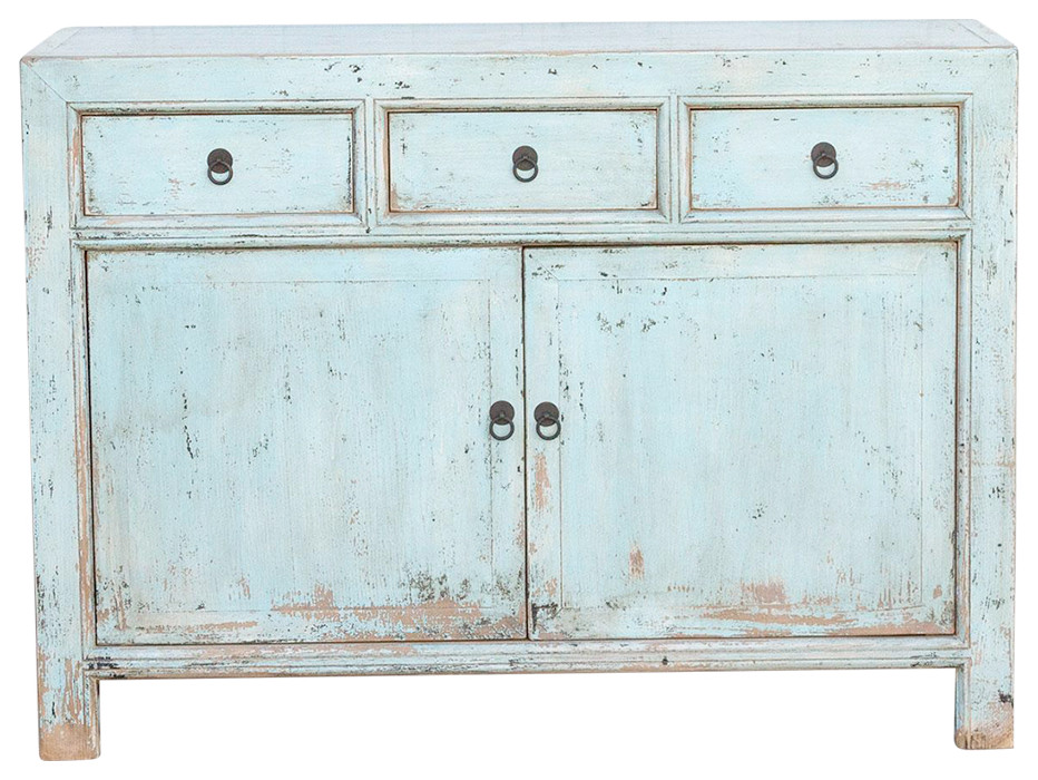 Powder Blue Farmhouse Buffet Cabinet   Asian   Accent Chests And Cabinets   by De cor  Houzz