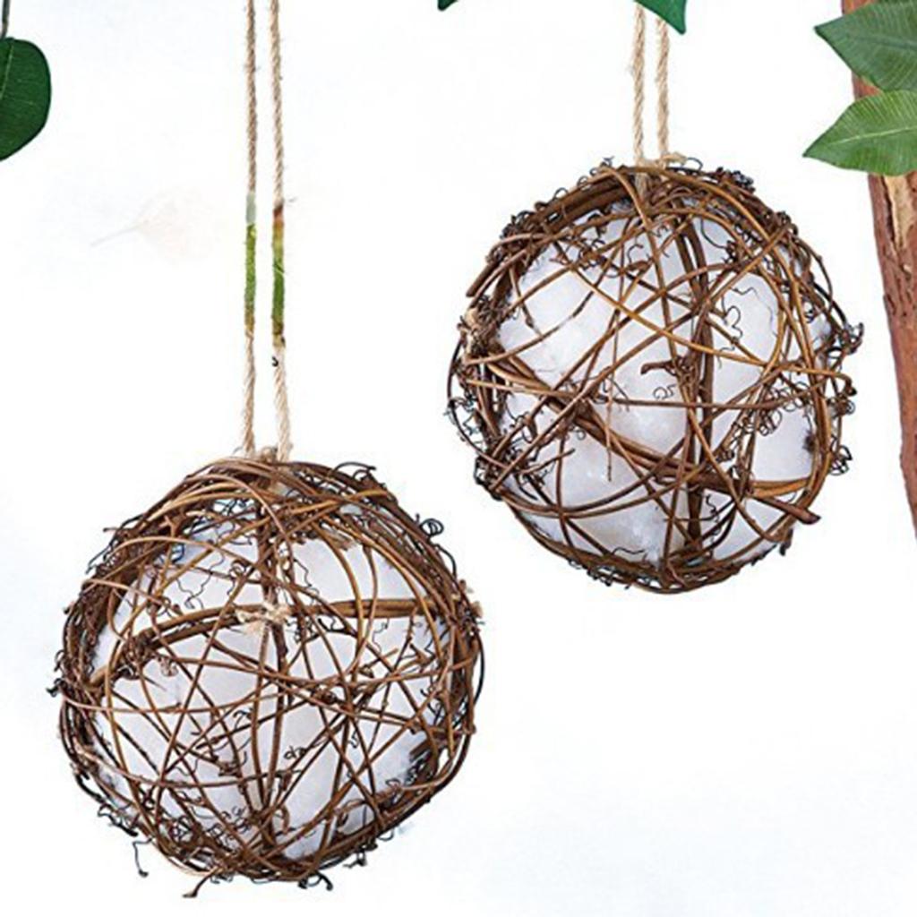 3Pieces Hummingbird Nesters Rattan Balls Pet Bird Nesting House Garden