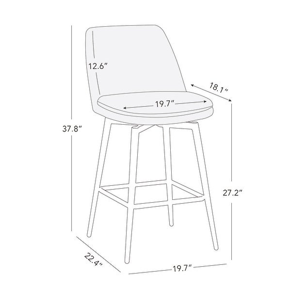 Ariel Counter Height Swivel Barstool Set of 2