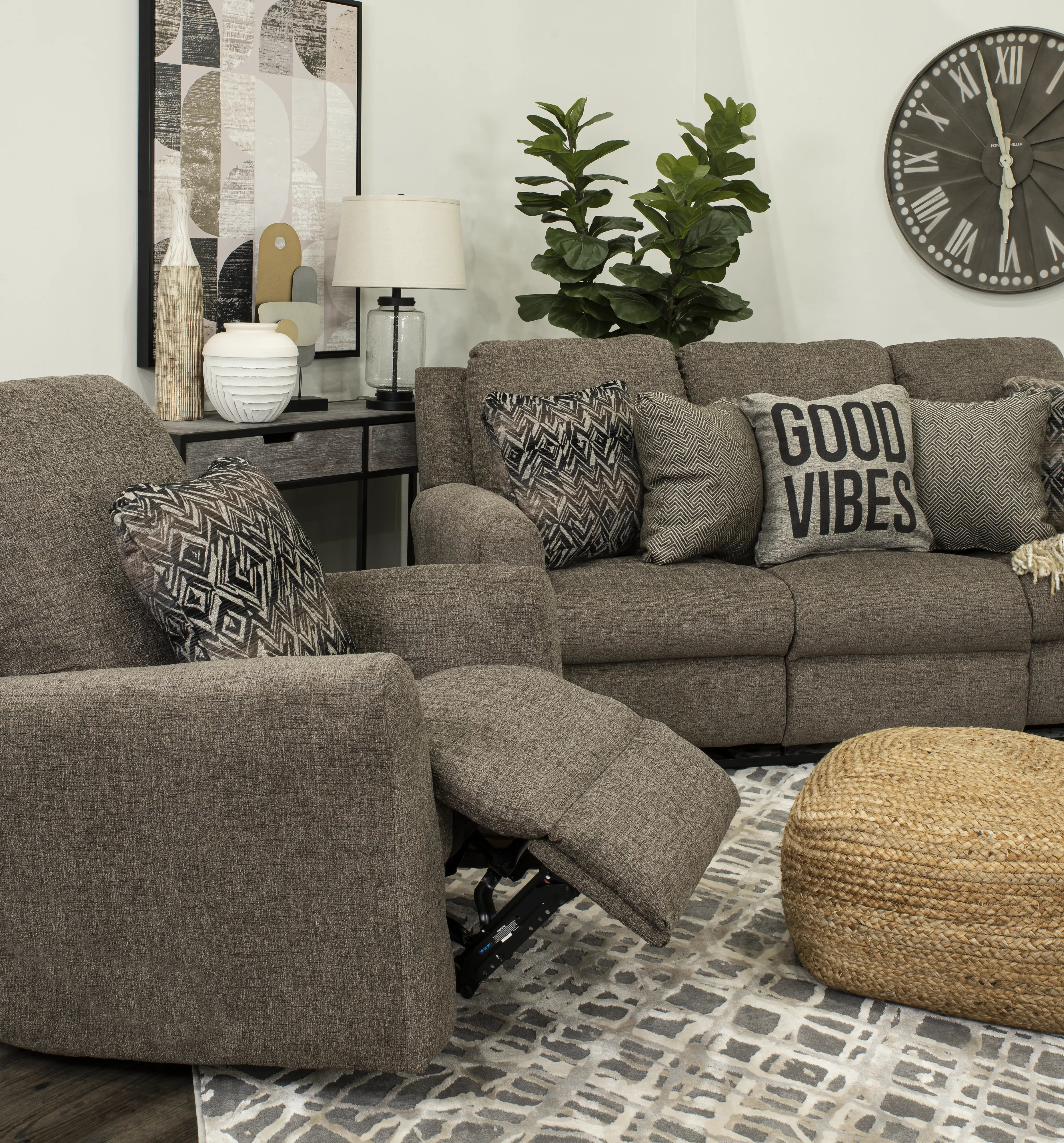 Calvin Otter Brown Power Reclining Sofa