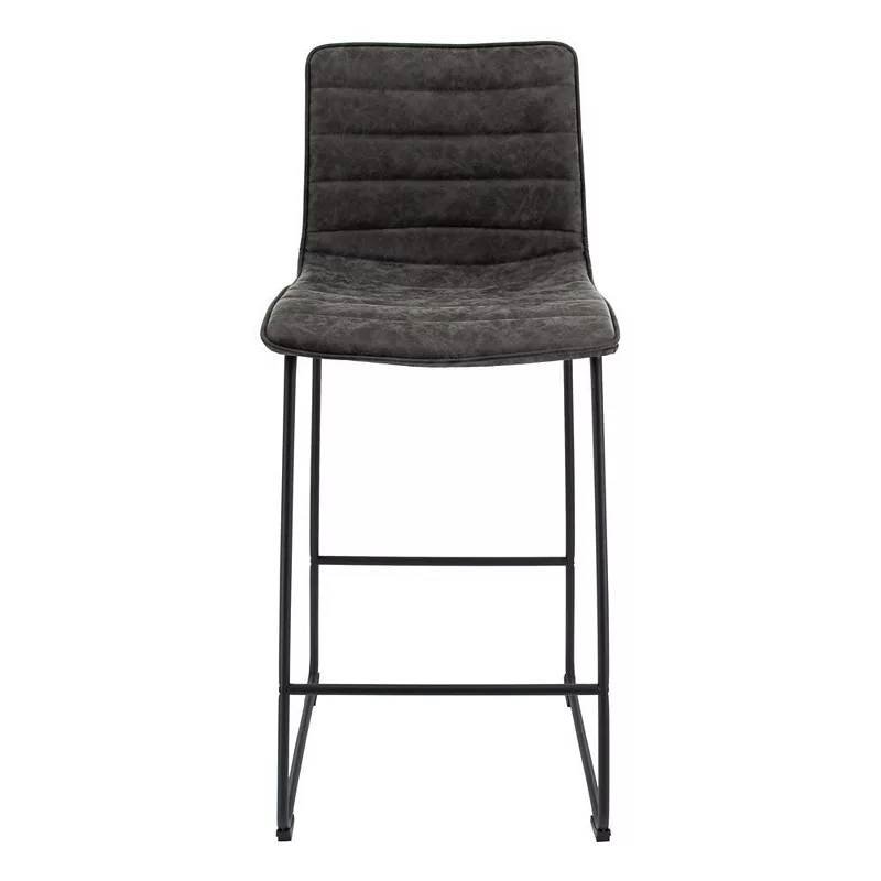 LeisureMod Brooklyn 29.9 Modern Leather Bar Stool