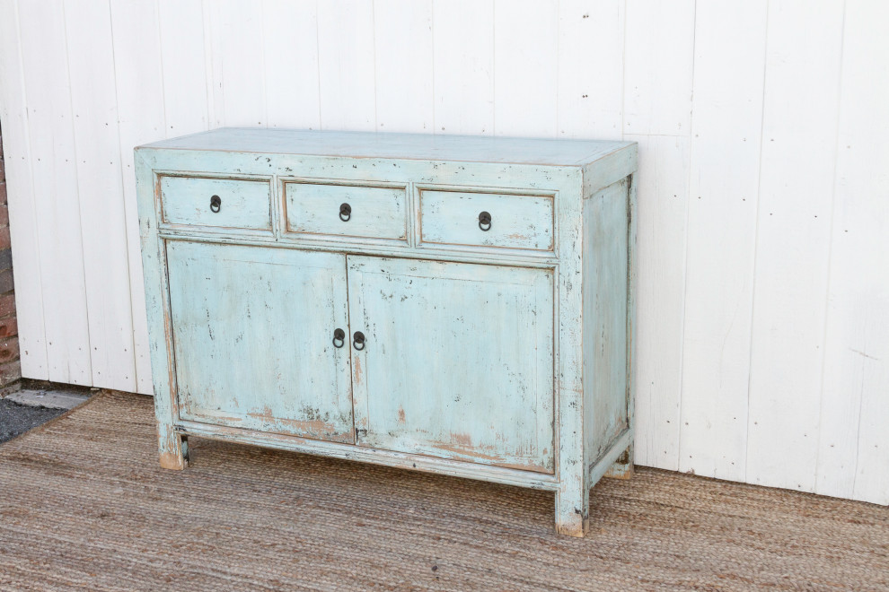 Powder Blue Farmhouse Buffet Cabinet   Asian   Accent Chests And Cabinets   by De cor  Houzz