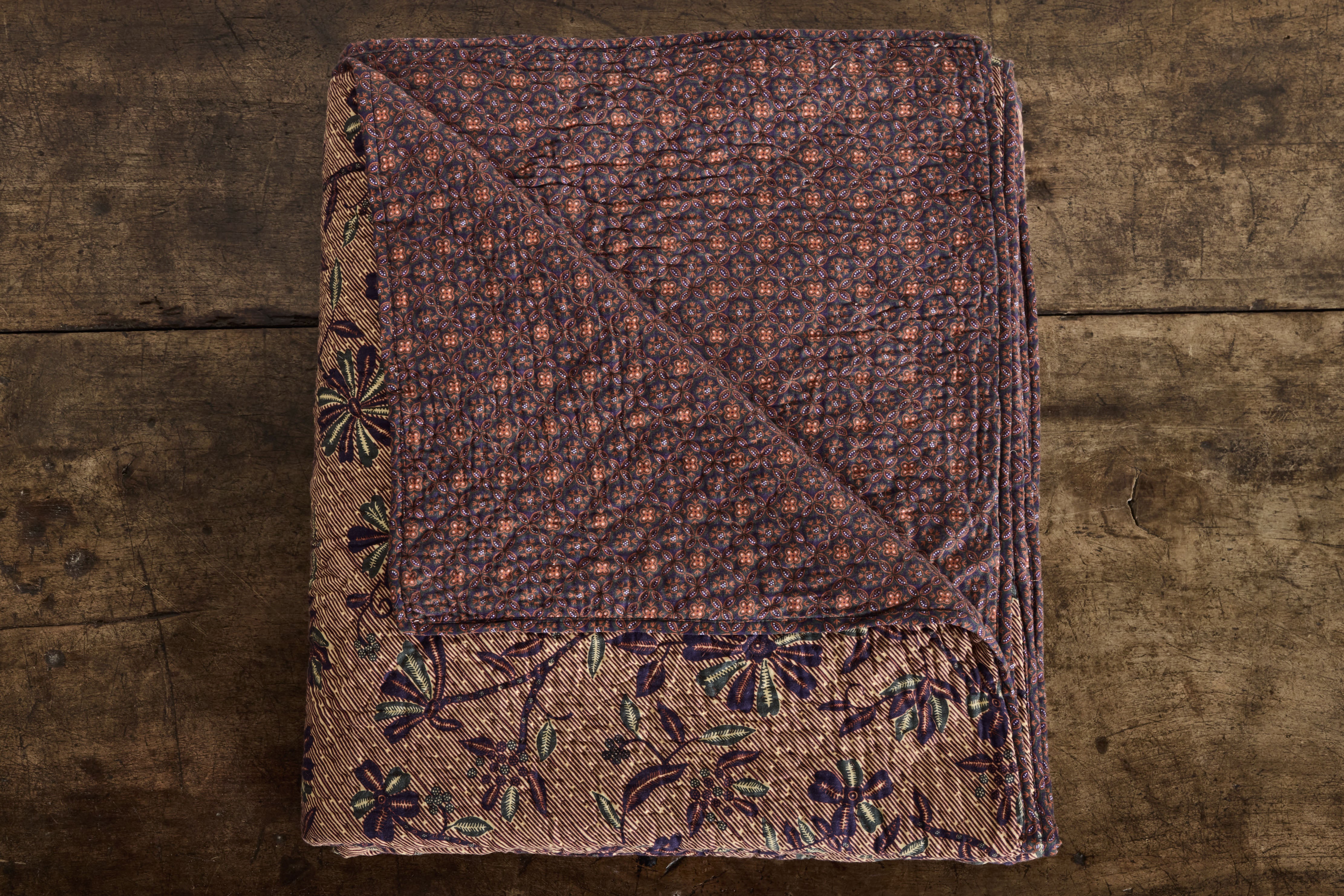 Nickey Kehoe Quilt, Aubergine Hash Stripe