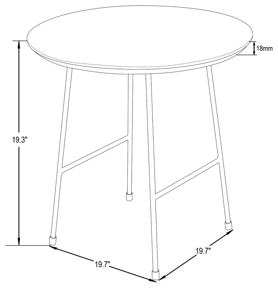 LeisureMod Rossmore Modern Round Side Table With White Steel Frame   Midcentury   Side Tables And End Tables   by LeisureMod  Houzz