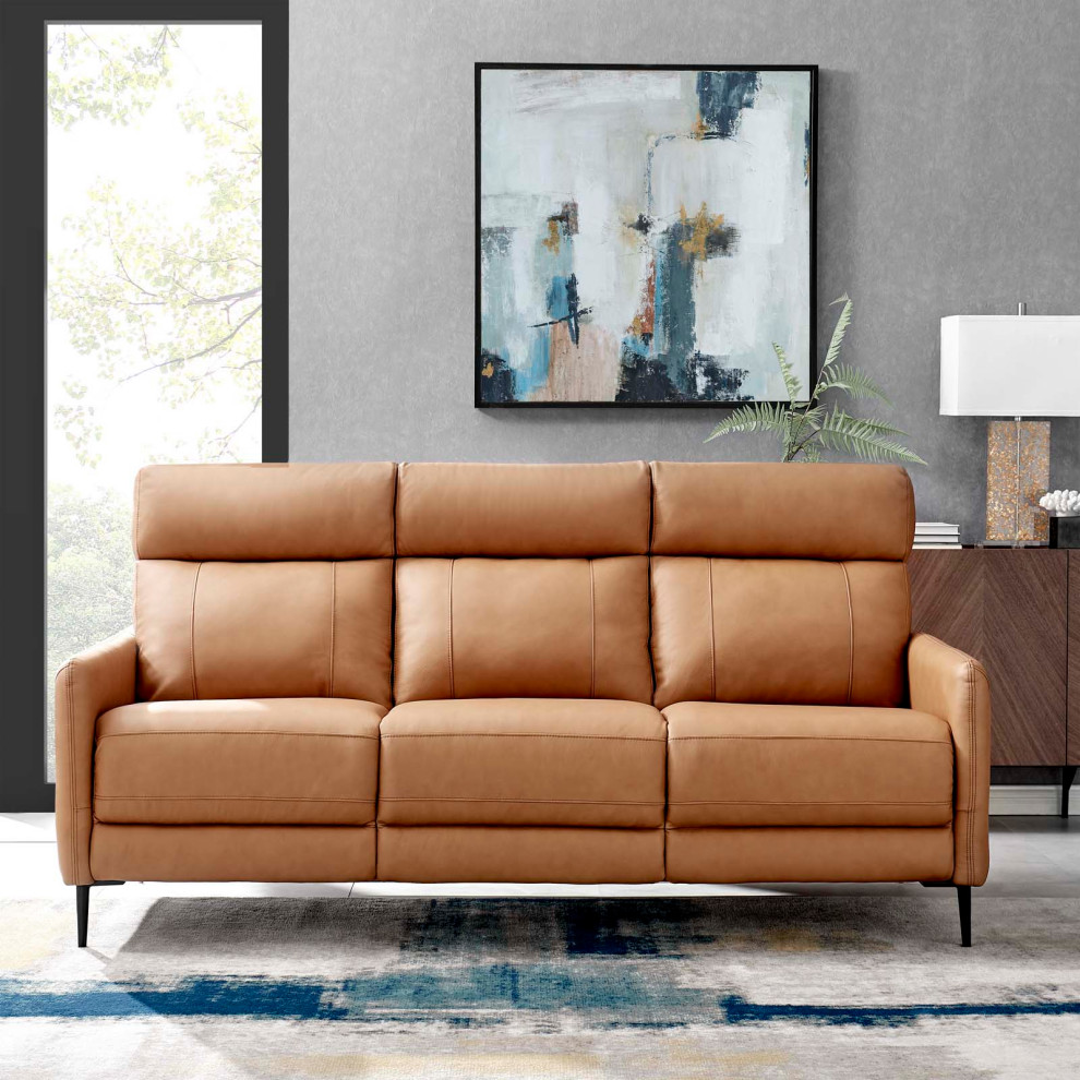 Huxley Leather Sofa   Midcentury   Sofas   by Modway  Houzz