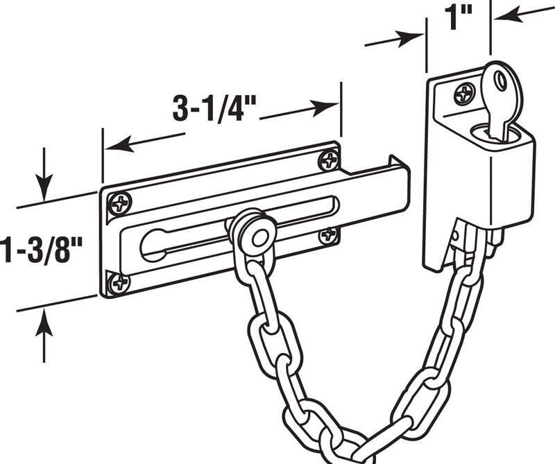 Prime-Line 3.25 in. L Bright Brass Brass Chain Door Guard