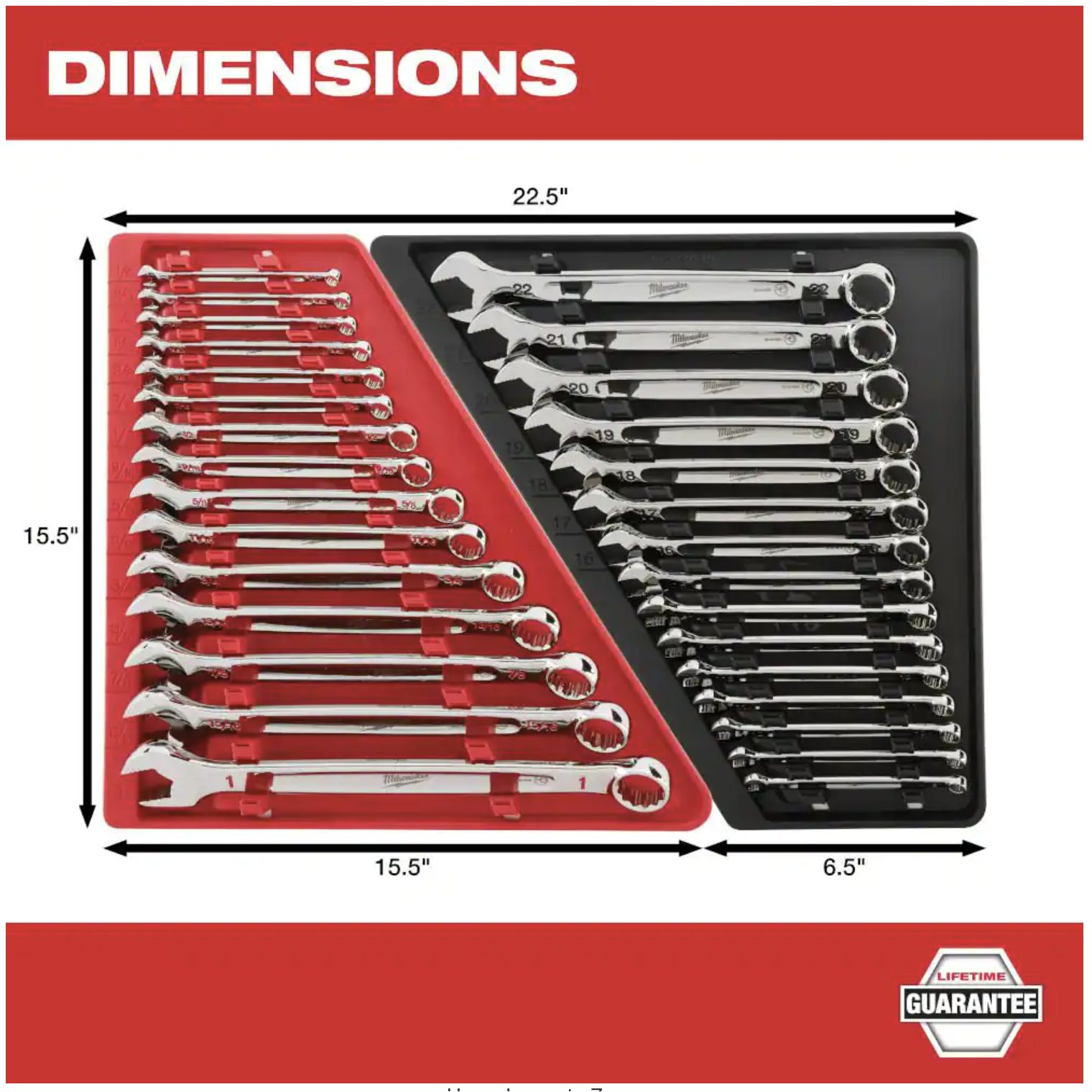 Milwaukee Combination SAE and Metric Wrench Mechanics Tool Set， 30-Piece (48-22-9415-48-22-9515)