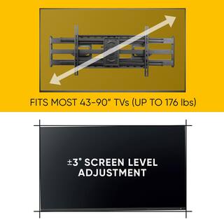 Atlantic Full Motion Extra Extension TV Mount for 43 in. to 90 in. 63607421