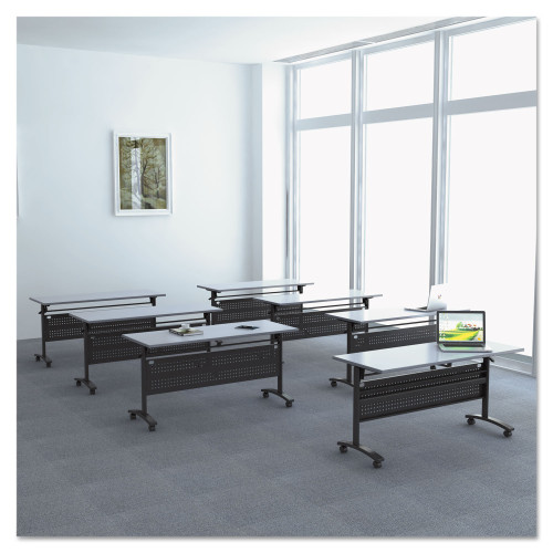 Alera Valencia Flip Training Table Base， Modesty Panel， 57.88w x 19.75d x 28.5h， Black (VA737260BK)