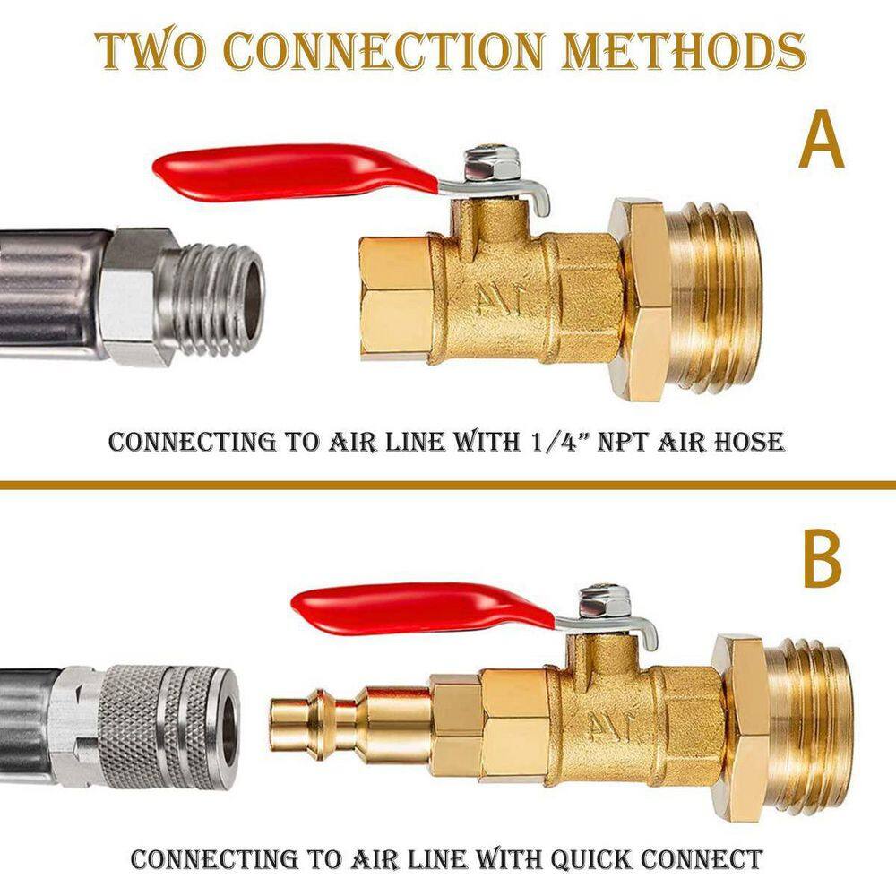 Brass Freeze Adapter with 2-Pieces 14 in. Male Quick Connect Plug and 2-Pieces 34 in. Male and Female Threads B08M5F3JKJ