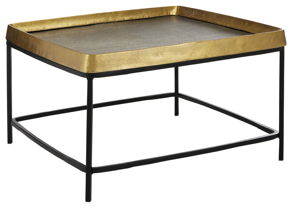 Tanay Brass Cocktail Table   Industrial   Coffee Tables   by Sideboards and Things  Houzz