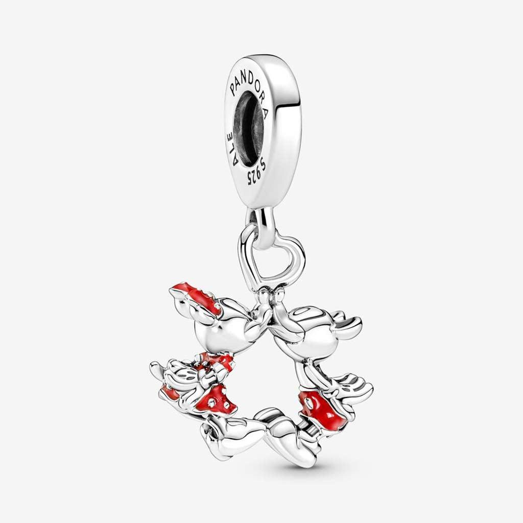 PANDORA  Disney Mickey Mouse & Minnie Mouse Kissing Dangle Charm