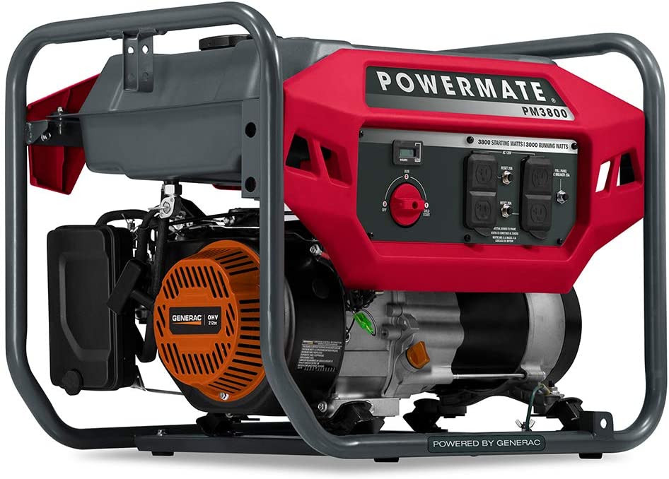 Powermate PM3800 49ST/CSA P0081100 Gas Generator 3800 Watt 49 ST， Red， Black