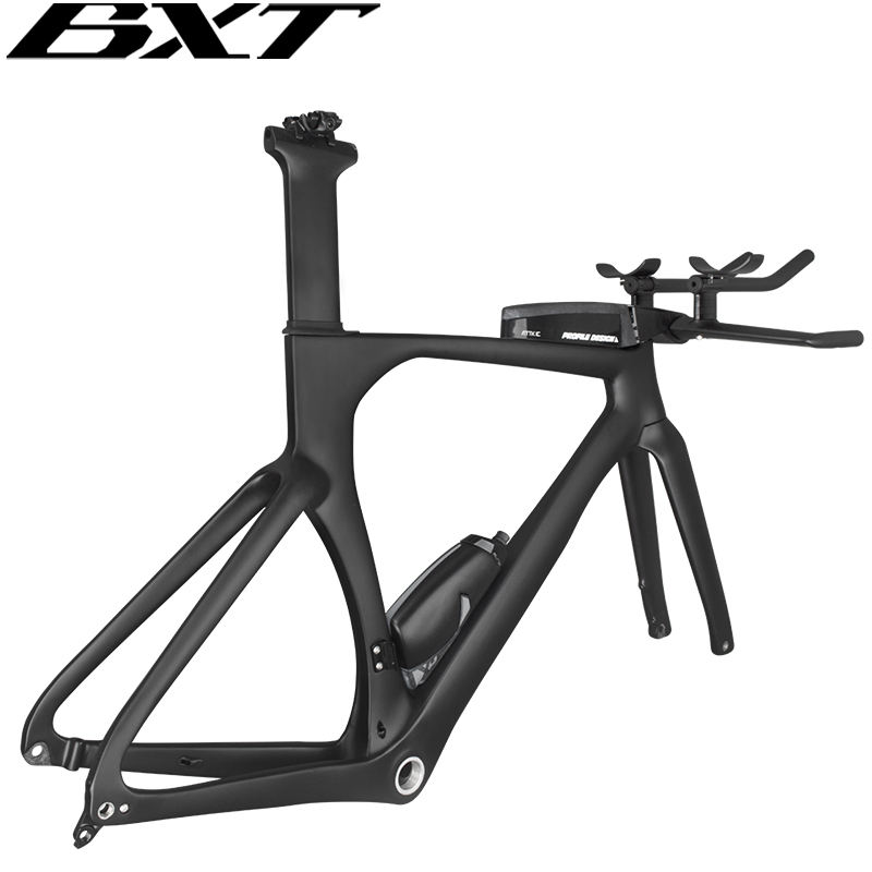 TT Bike Frame Carbon Time Trial Disc Brake Fixed Gear Bicycle Aero Shaping Time Trial TT Bike Frame 700C Complete Triathlon