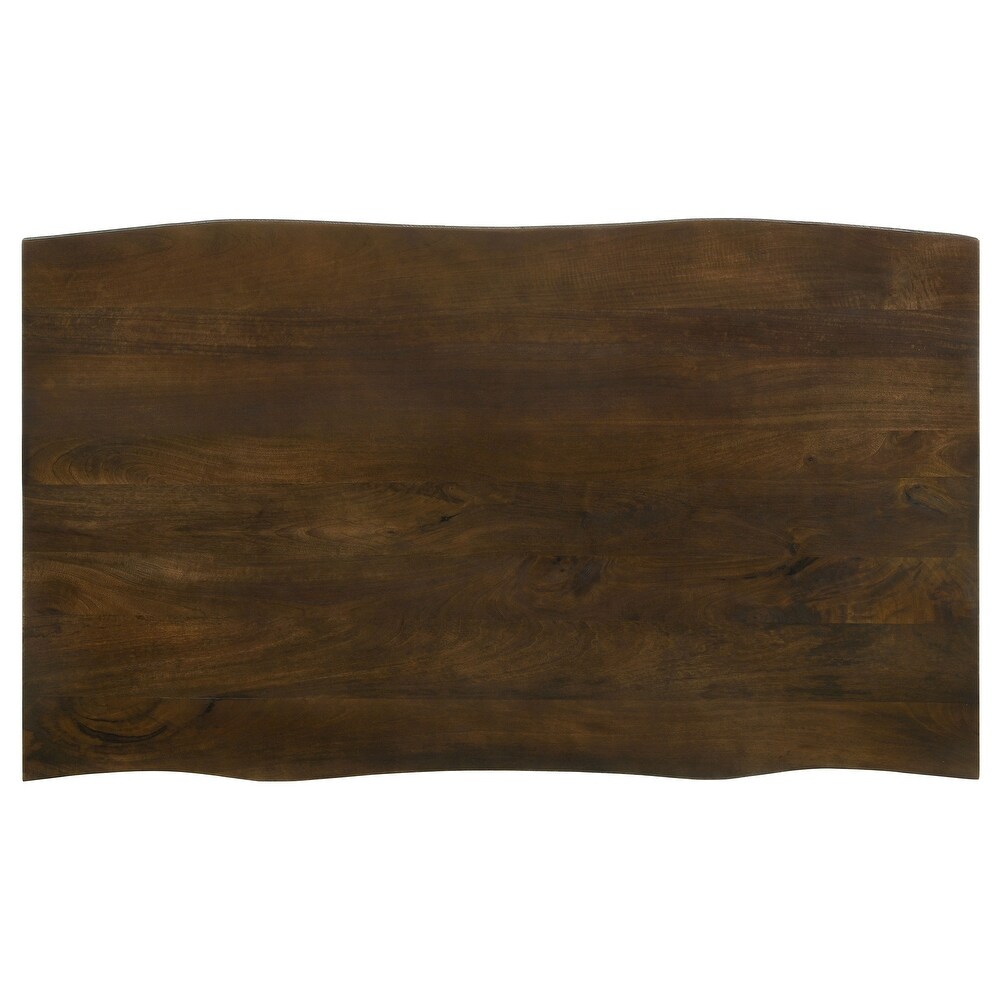 Coaster Furniture Topeka Live edge Dining Table Mango Cocoa and Gunmetal   60.00'' x 36.00'' x 30.00''