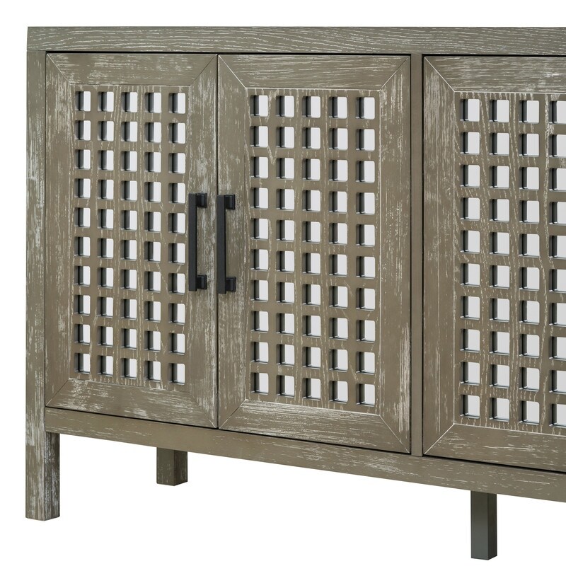 Mirrored Buffet Sideboard Accent Entryway Kitchen Storage Cabinet