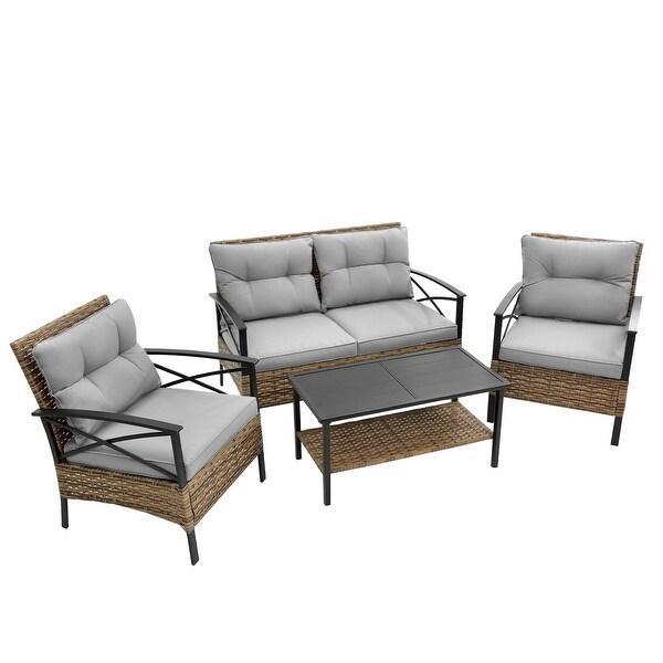 4Piece Steel Patio Conversation Set