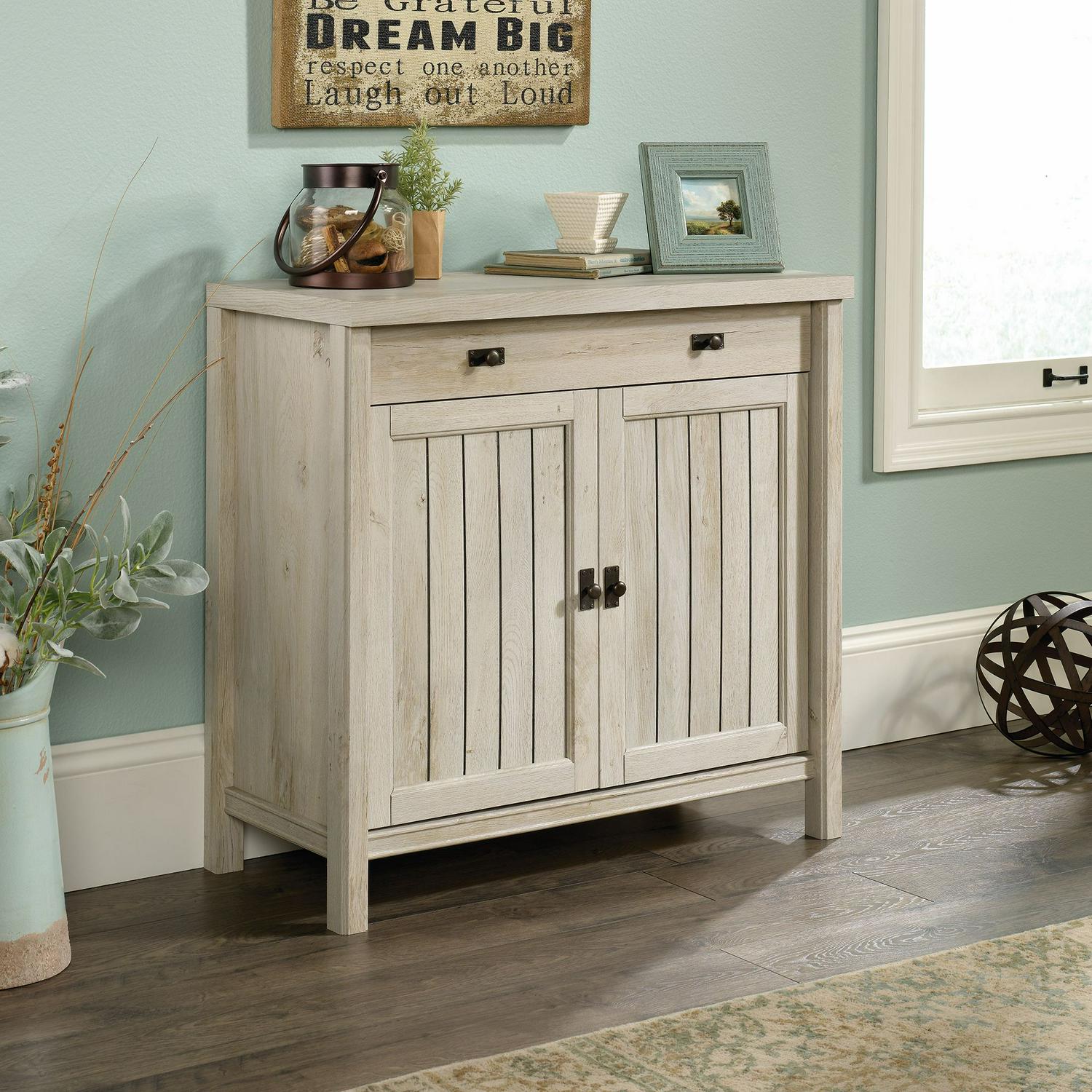 Sauder Costa Accent Storage Cabinet， Chalked Chestnut Finish