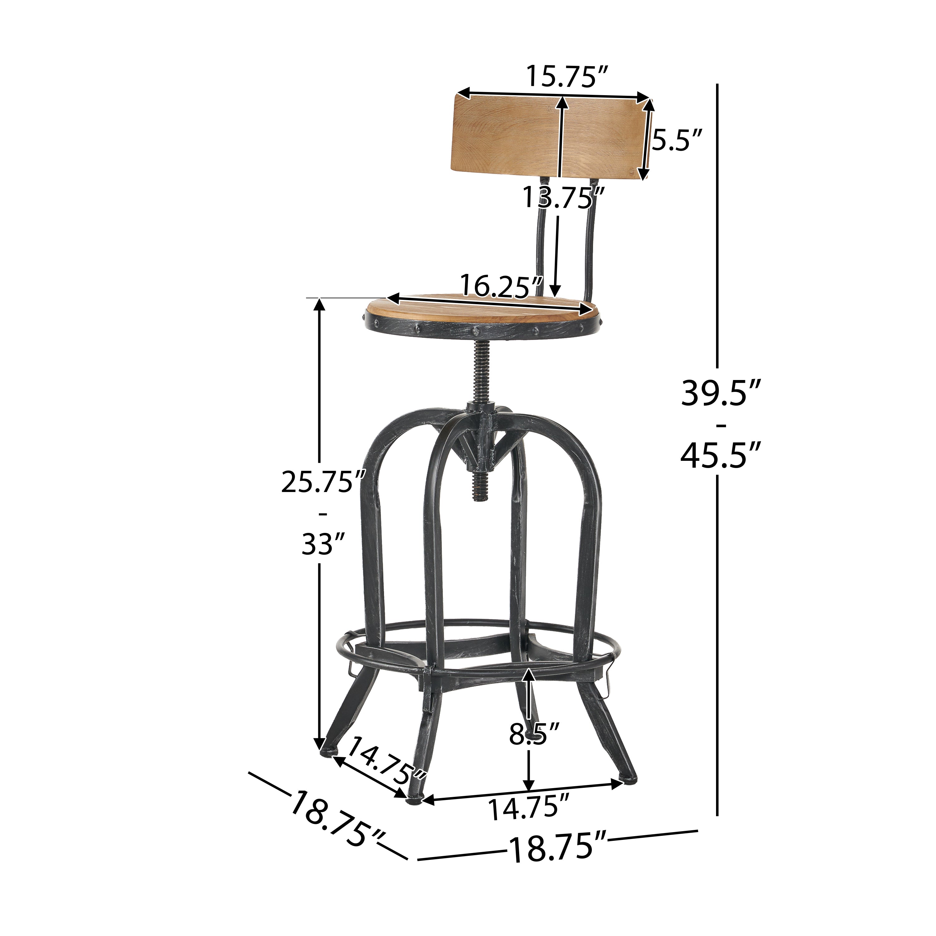 Vintage Industrial Bar Stools, Rustic Swivel Bar Stools