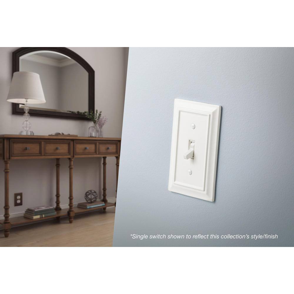 Hampton Bay Architectural White 1-Gang Single Duplex Wall Plate (1-Pack) W31558C-W-UH