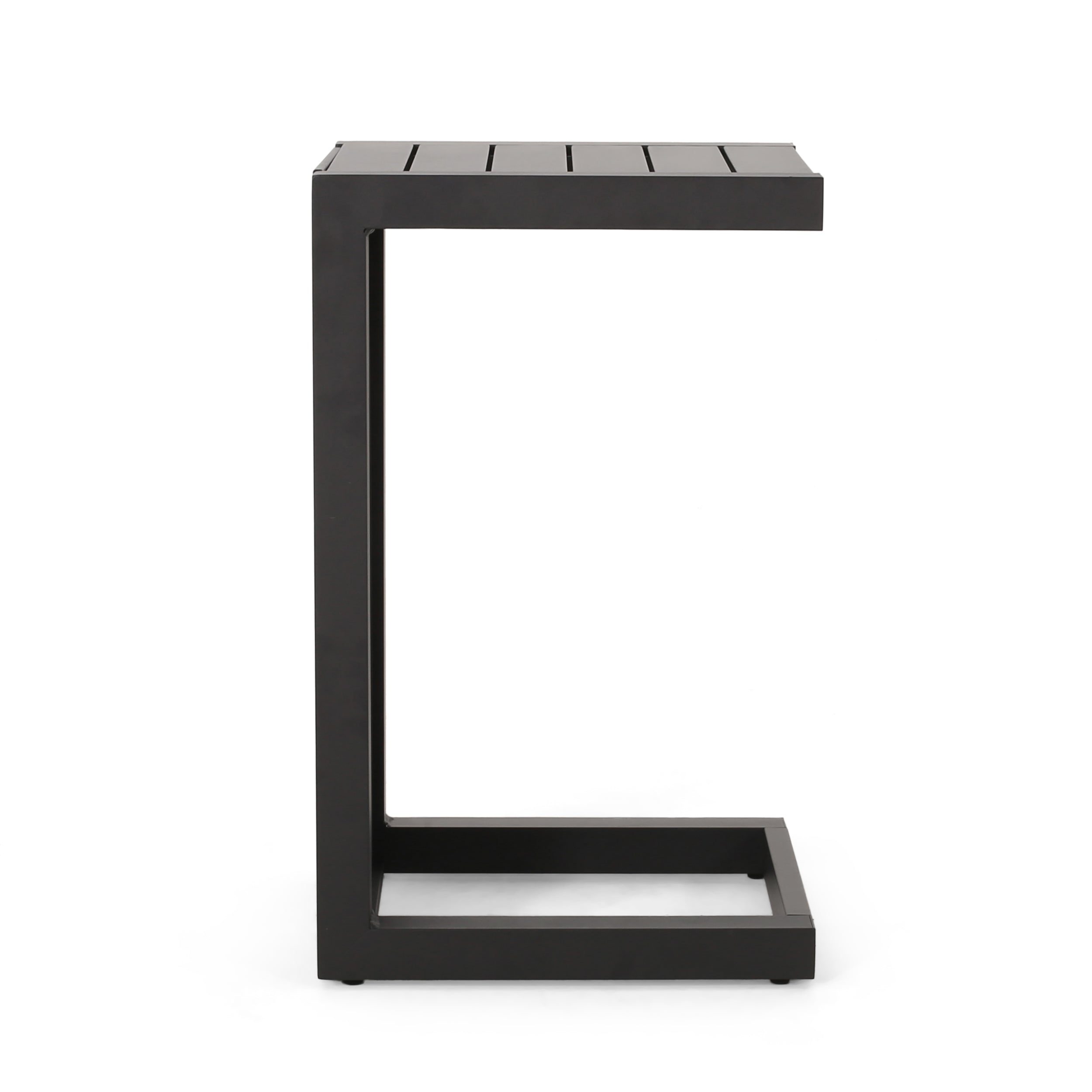 Cherie Outdoor Modern Aluminum C-Shaped End Table