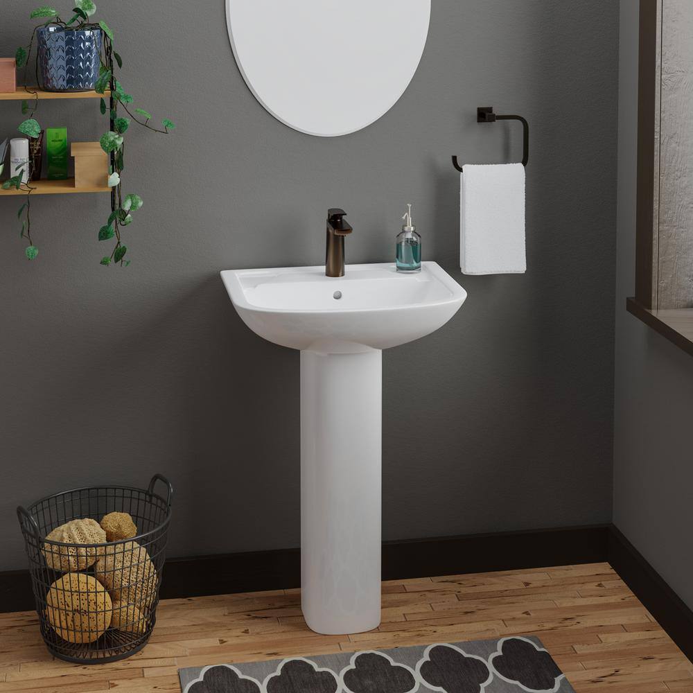 Barclay Products Lara 510 Pedestal Combo Bathroom Sink in White 3-128WH