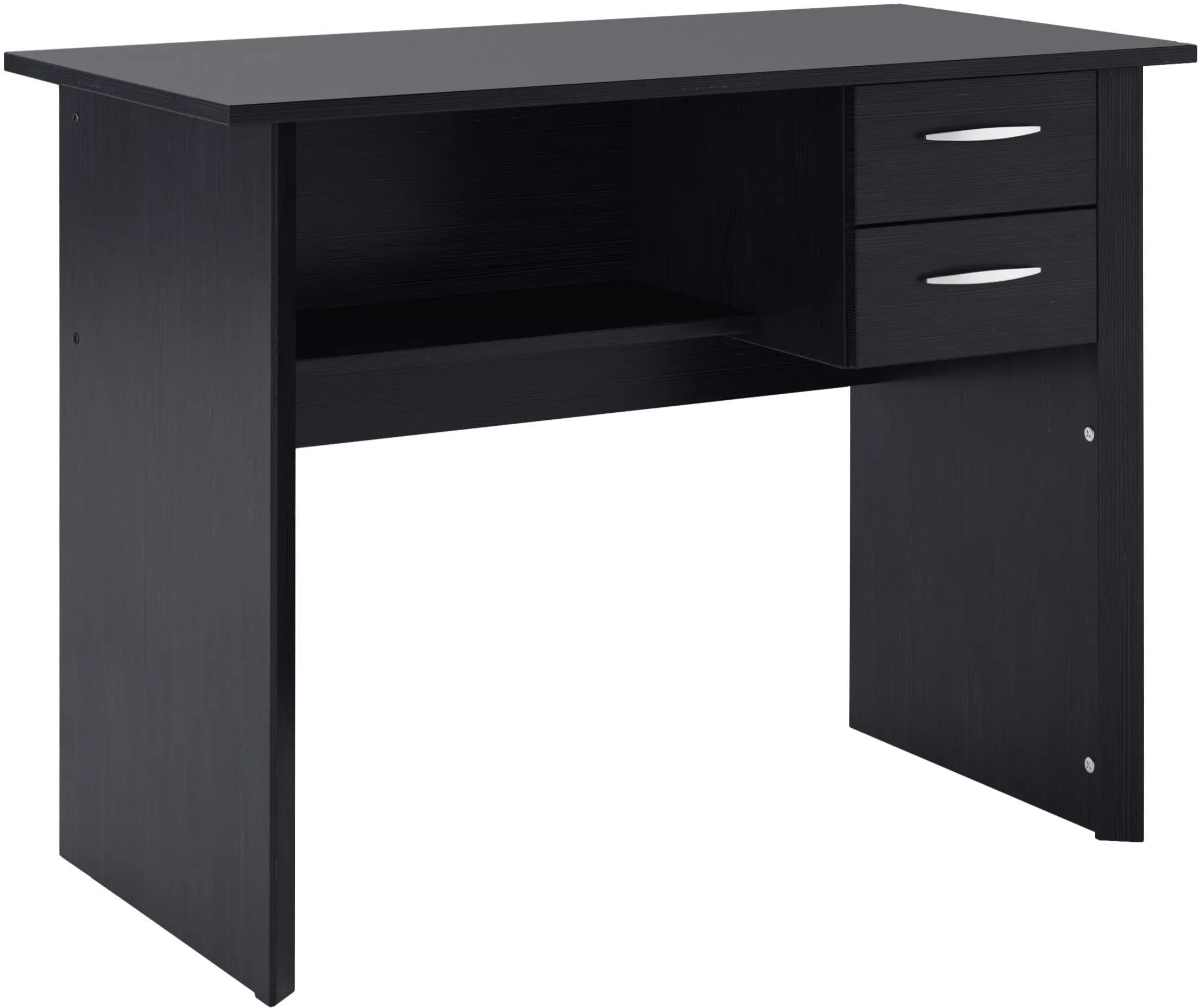 Kingston Contemporary Black Brown Two Drawer Desk