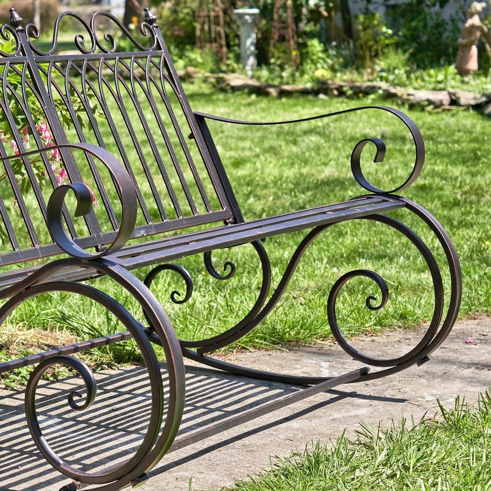 Iron Rocking Garden Bench \