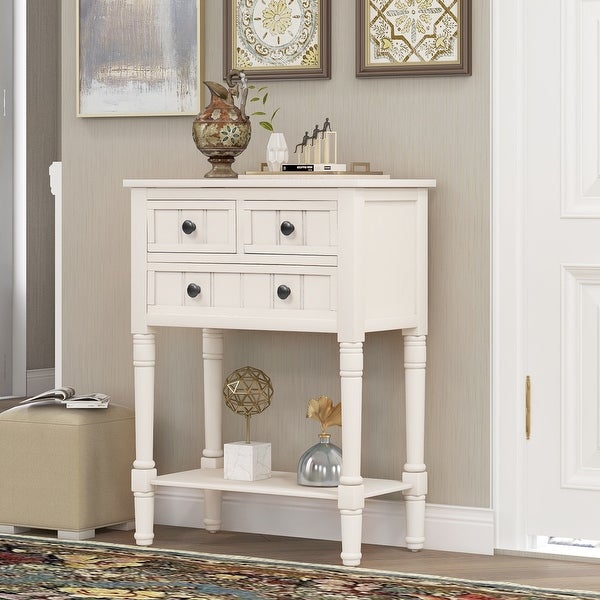 Console Table with Three Storage Drawers